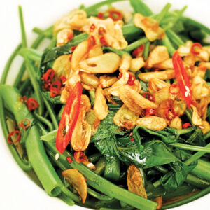 Stir-Fried Water Spinach with Garlic | 空芯菜のニンニク炒め